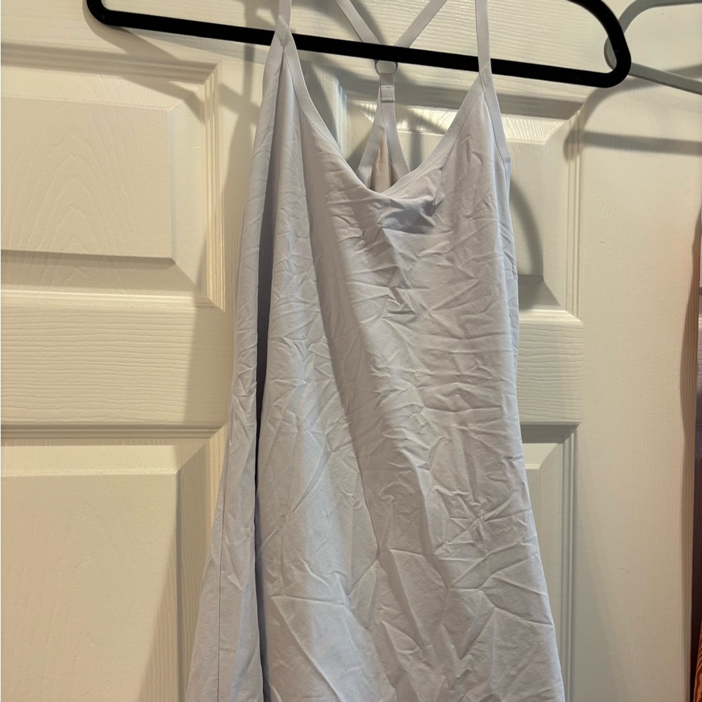 Light blue small outdoor voices exercise dress with adjustable straps